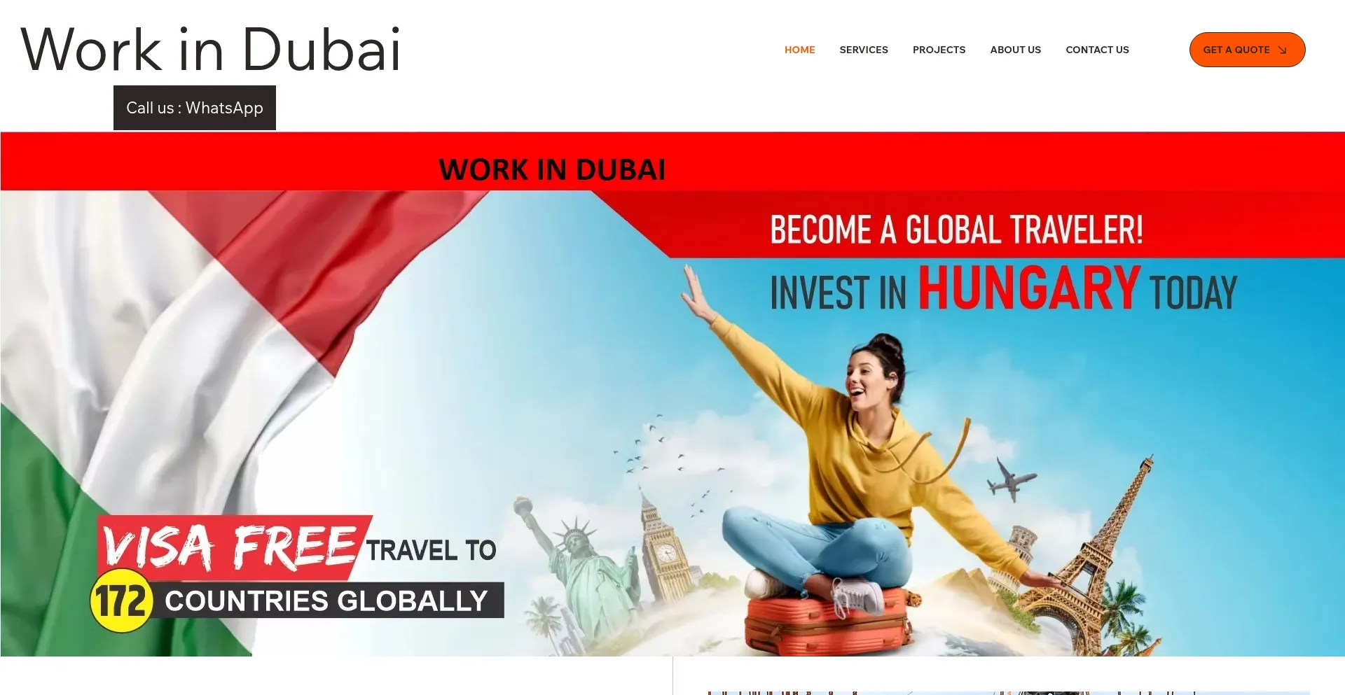 Website screenshot of Workindubai.in