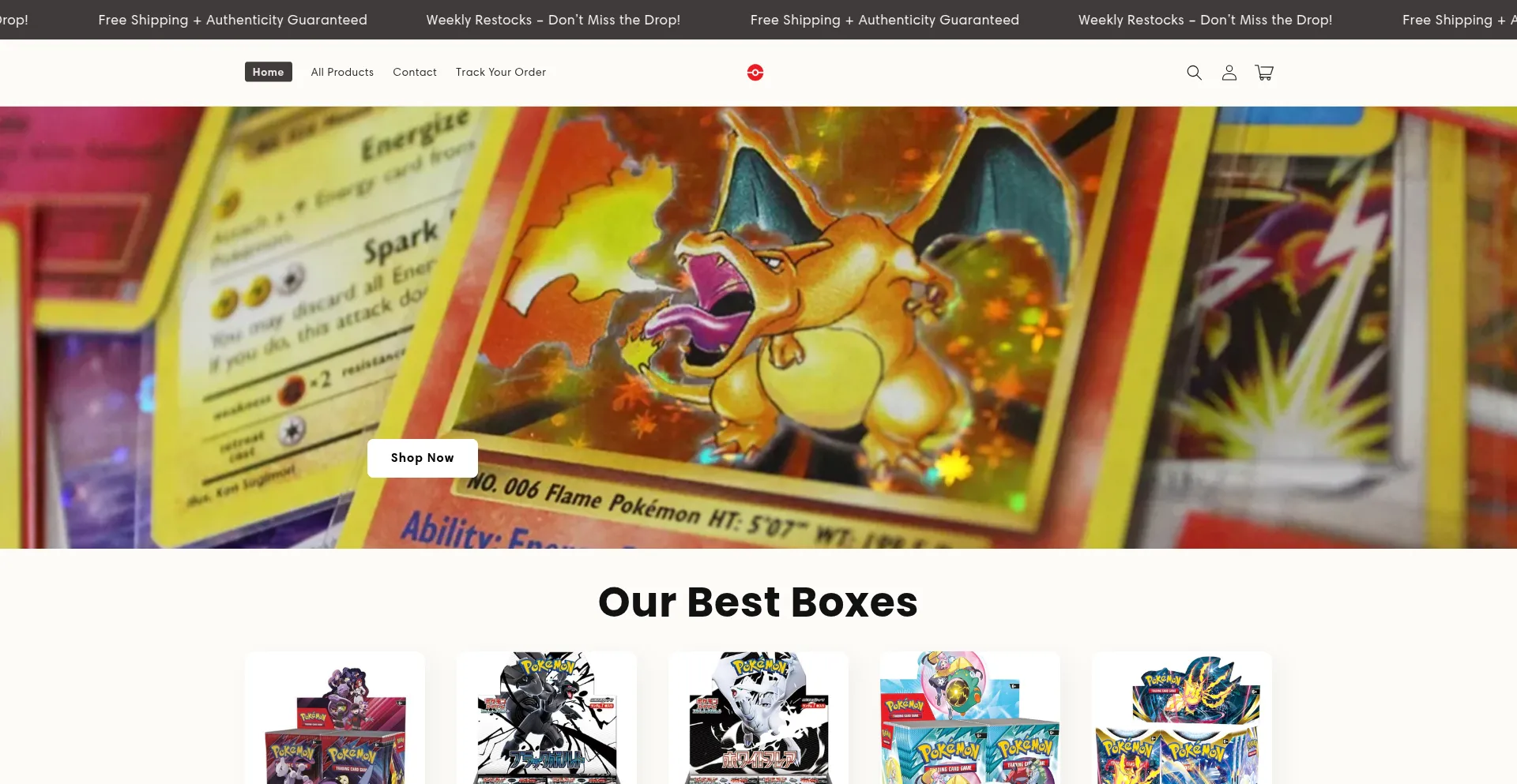 Website screenshot of Worldoftcg.shop