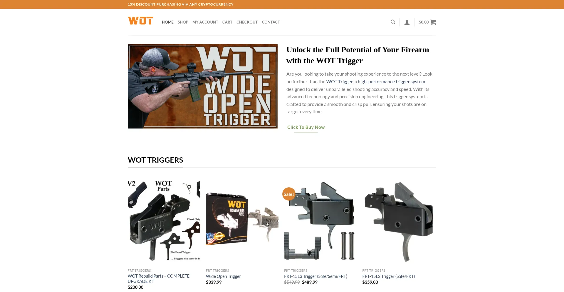 Website screenshot of Wottrigger-us.com