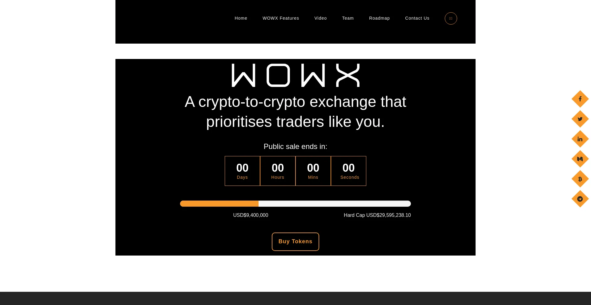Website screenshot of Wowx.io