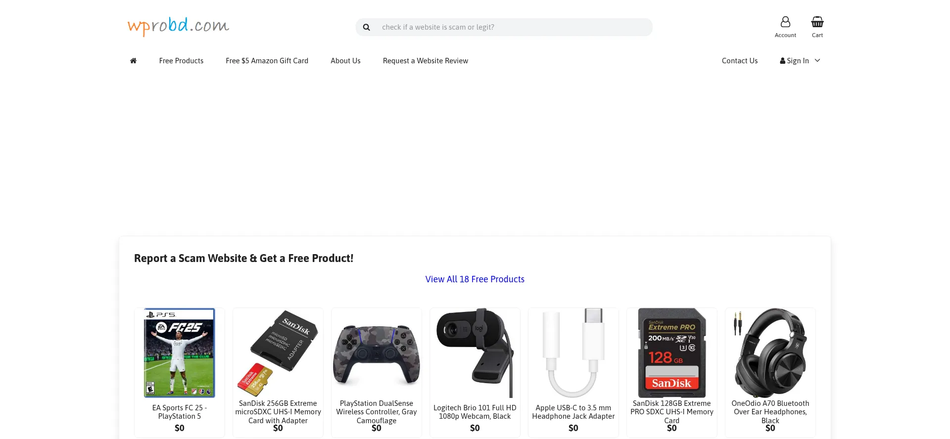 Website screenshot of Wprobd.com
