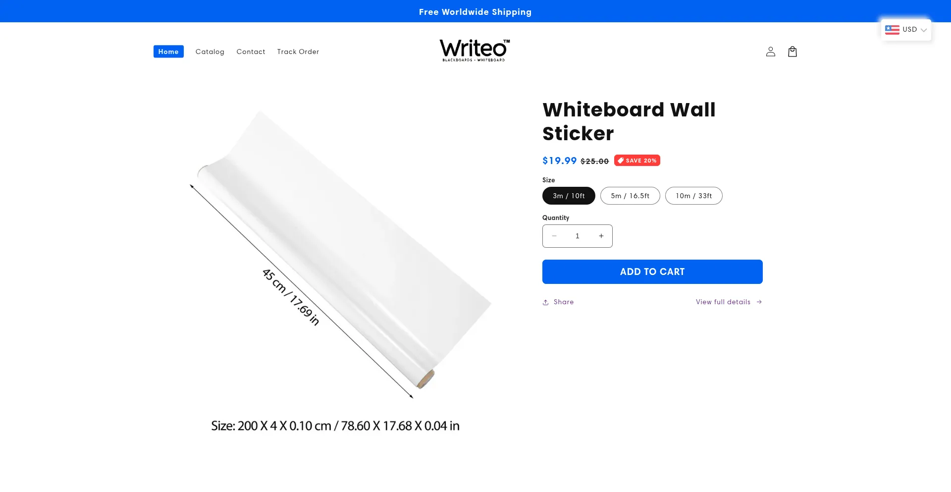 Website screenshot of Writeo-store.com