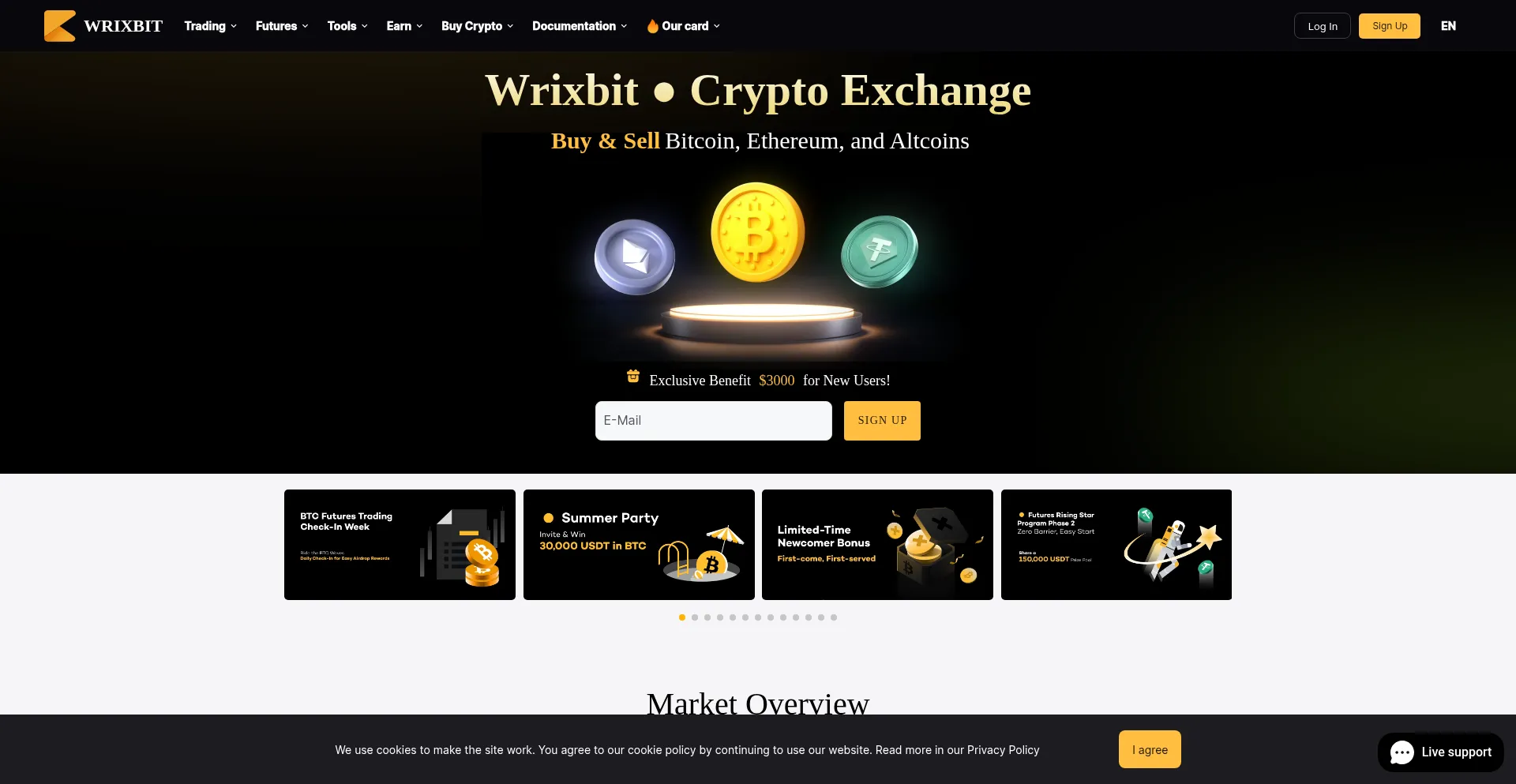 Website screenshot of Wrixbit.com