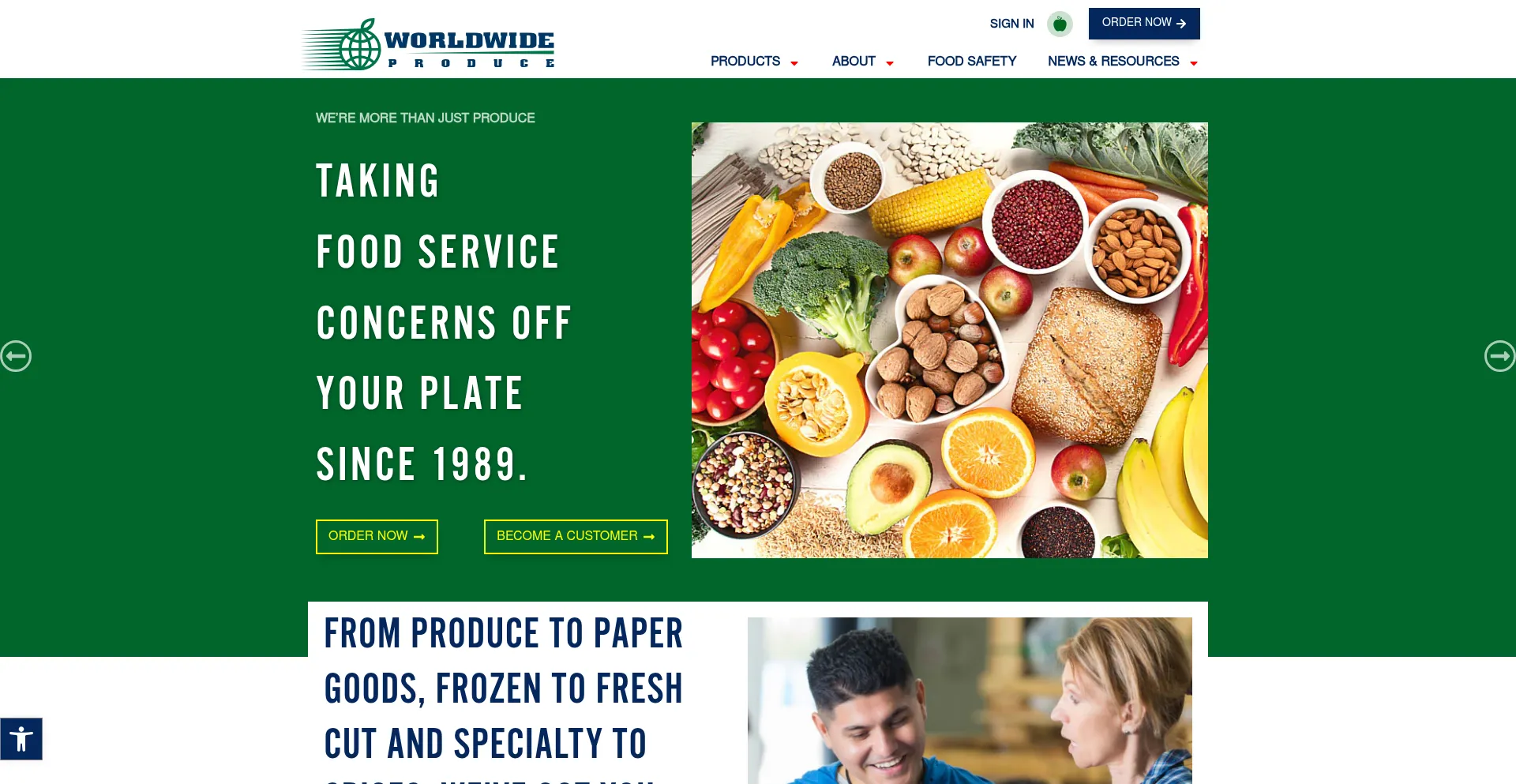 Website screenshot of Wwproduce.com