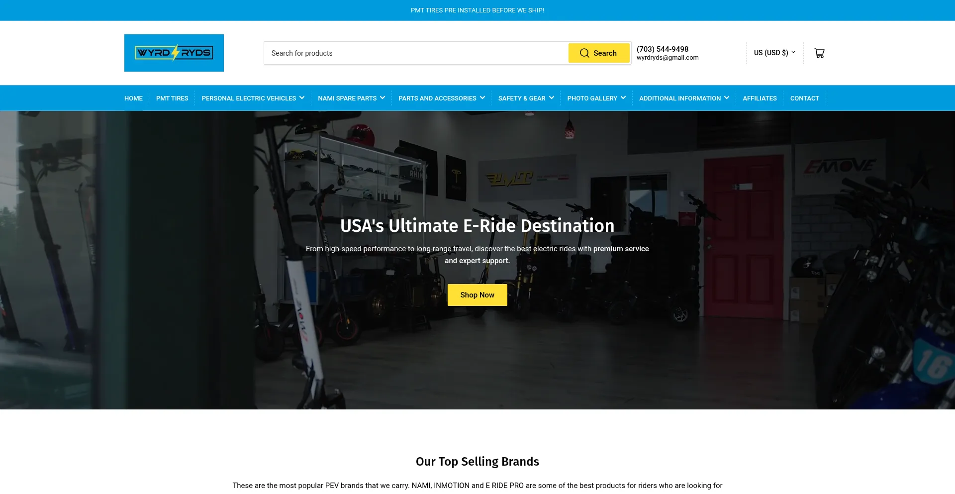 Website screenshot of Wyrdryds.com