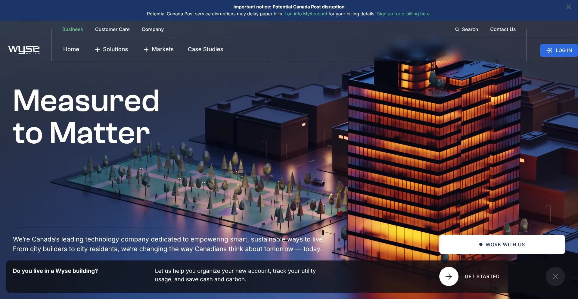 Website screenshot of Wysemeter.com