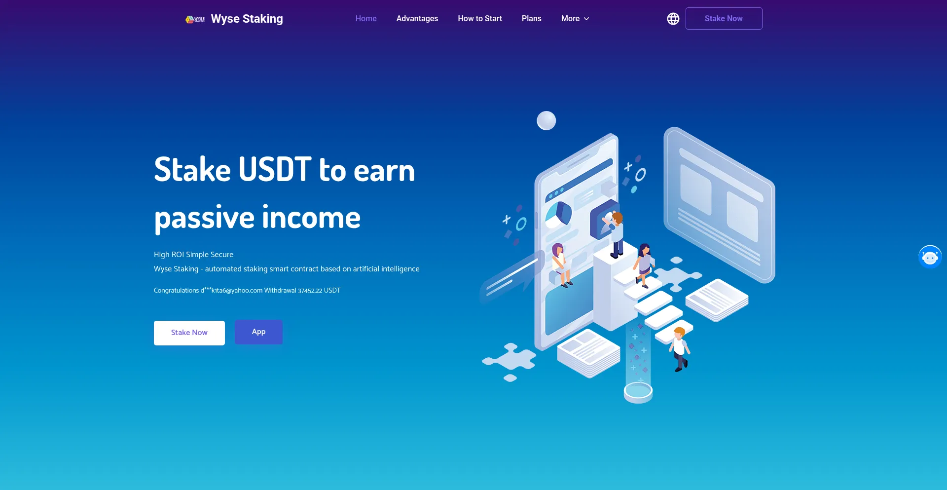 Website screenshot of Wyseusdt.vip