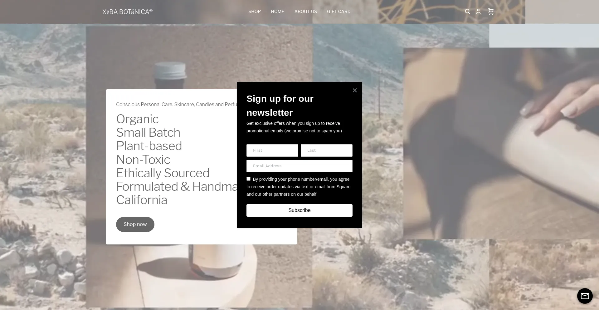 Website screenshot of Xebabotanica.com