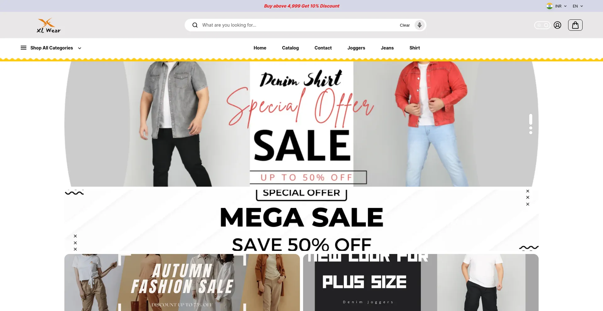 Website screenshot of Xlwear.in
