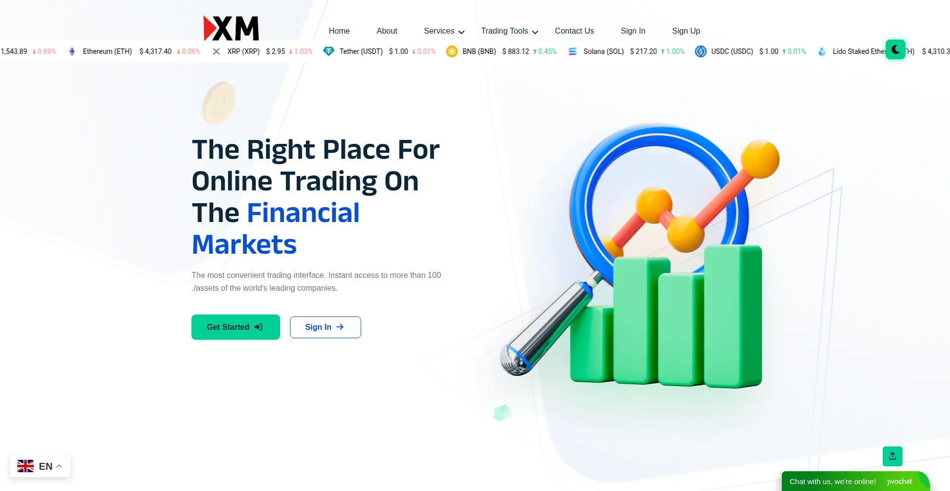 Website screenshot of Xmglobaltrade.com