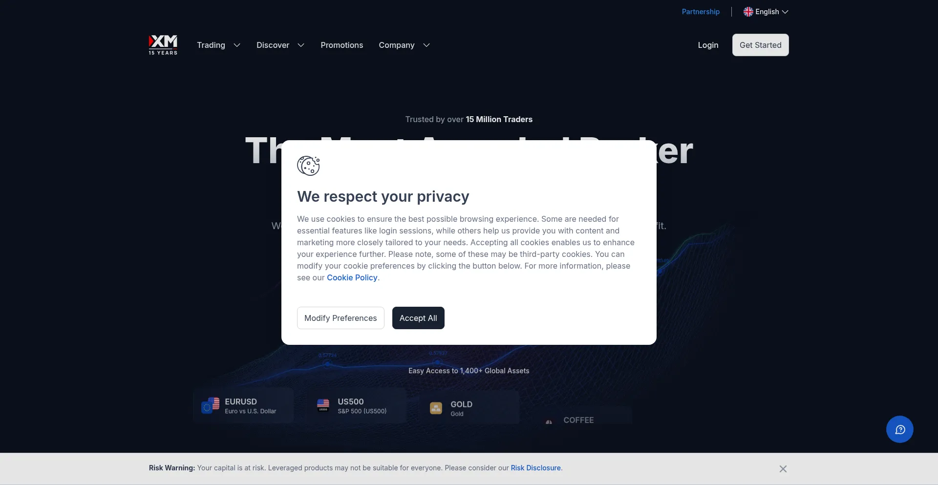 Website screenshot of Xmtrtrader.tech