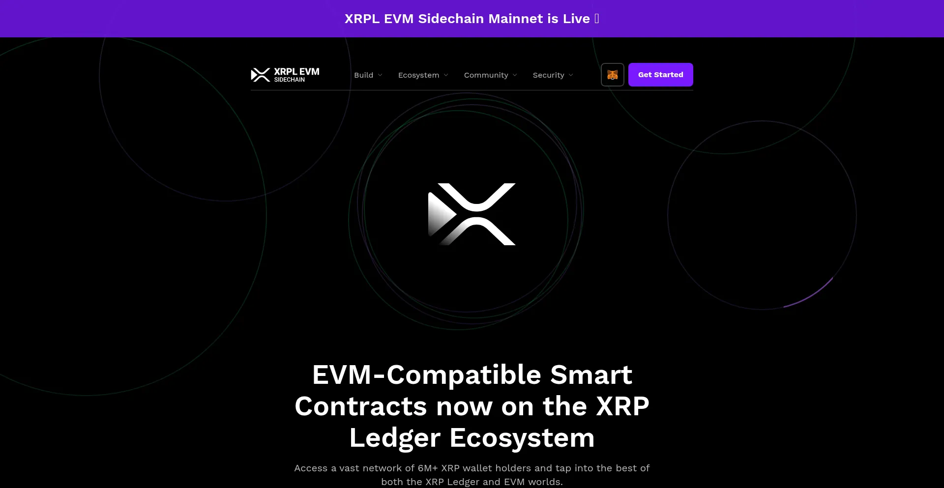Website screenshot of Xrplevm.org