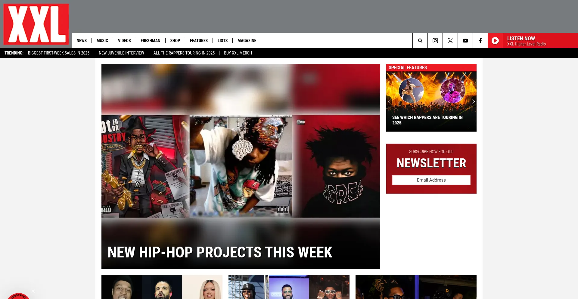 Website screenshot of Xxlmag.com