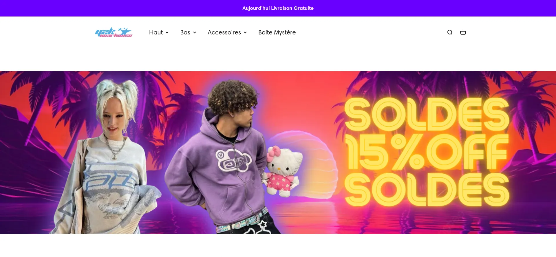 Website screenshot of Y2k-wearhouse.com