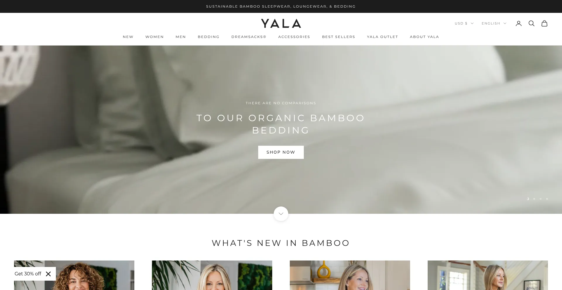 Website screenshot of Yalabamboo.com