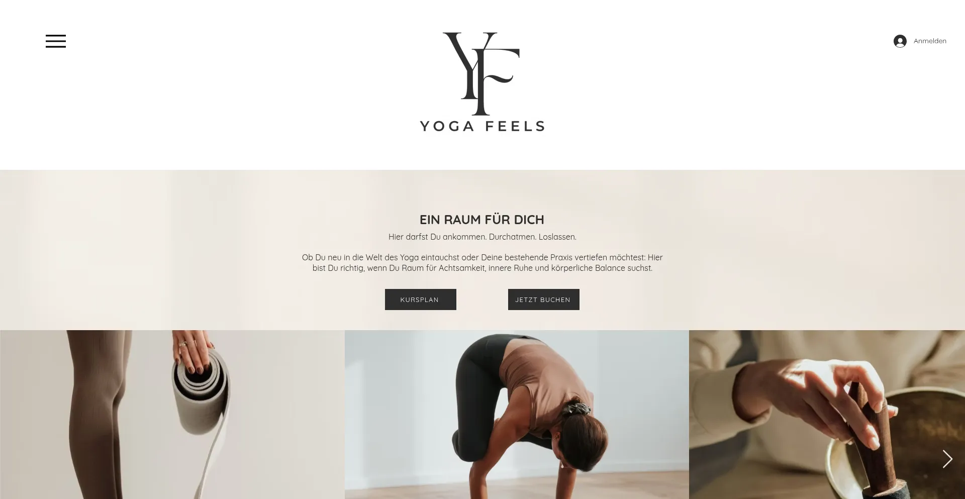 Website screenshot of Yogafeels.de