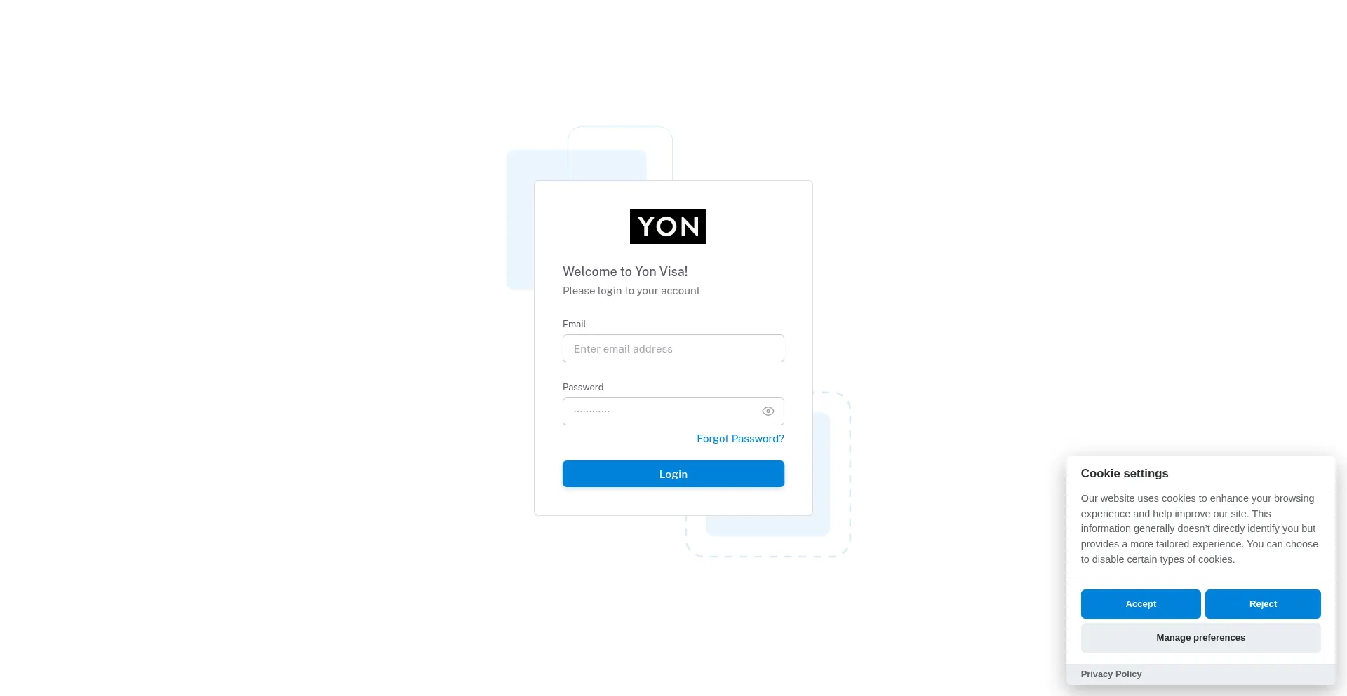Website screenshot of Yonvisa.ezyclients.com