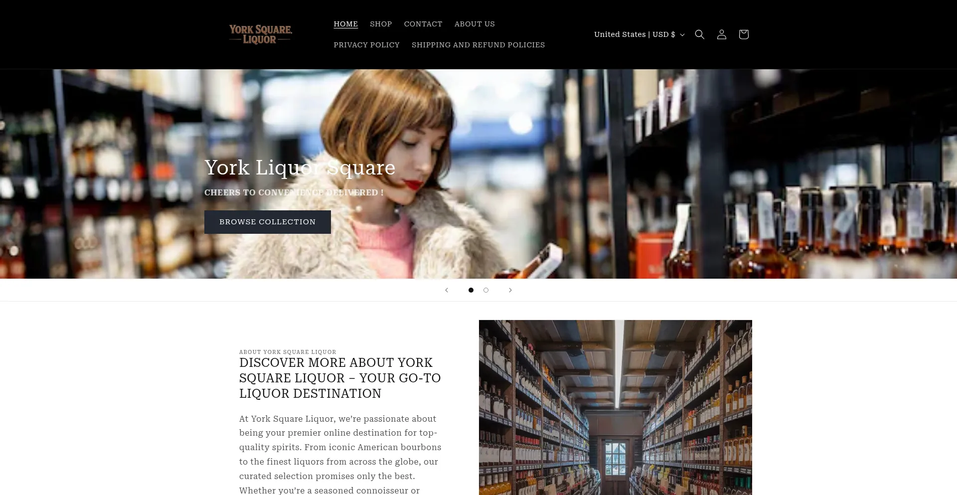 Website screenshot of Yorkerliquorsquare.com