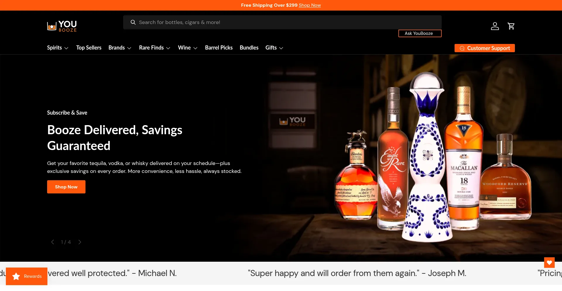 Website screenshot of Youbooze.com