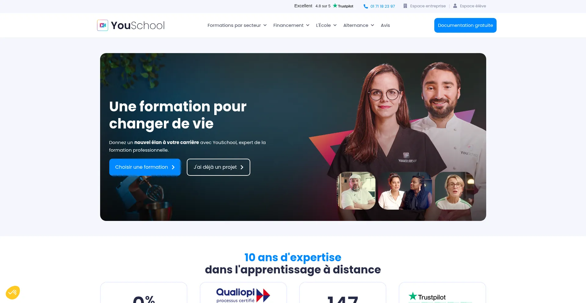 Website screenshot of Youschool.fr