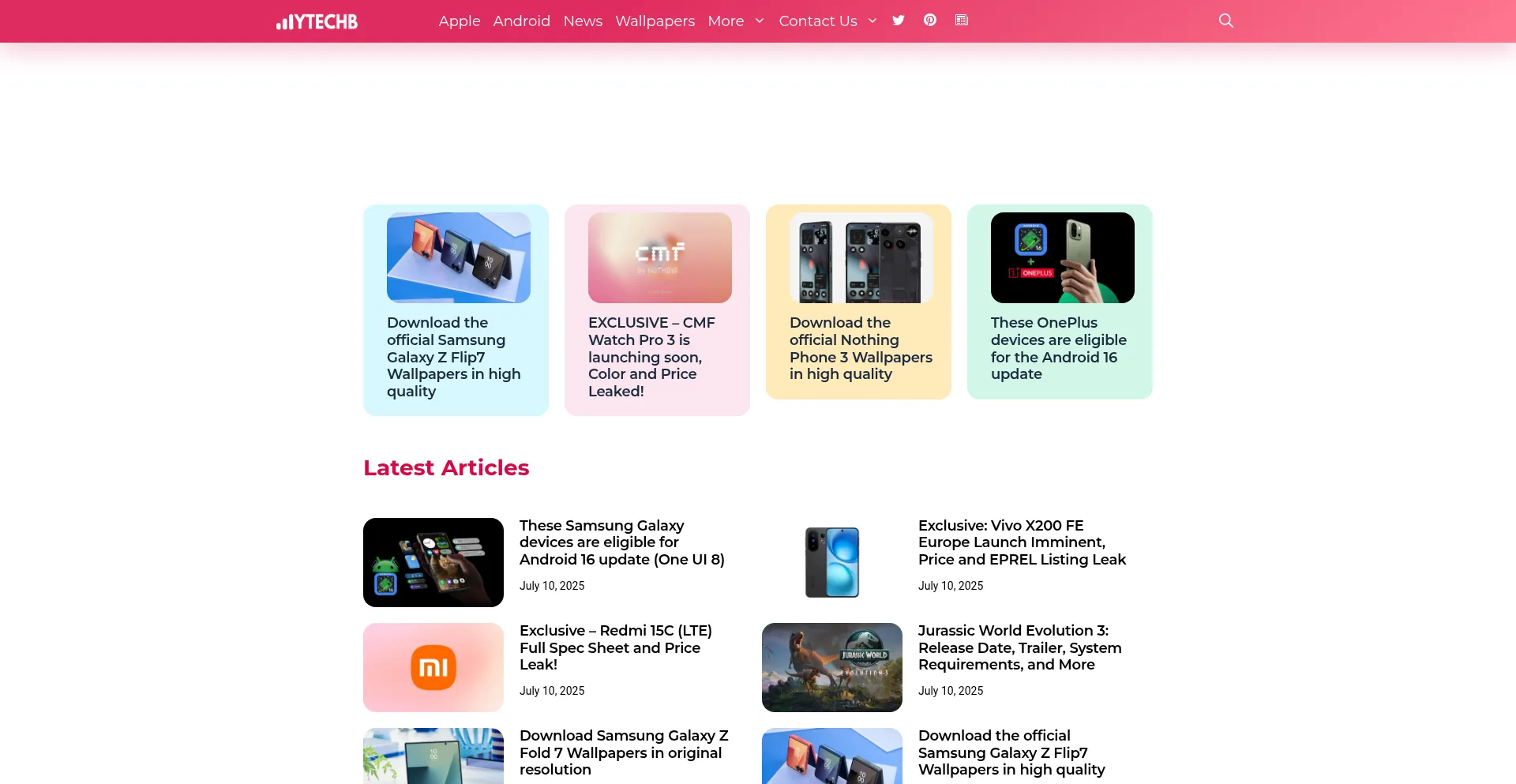 Website screenshot of Ytechb.com