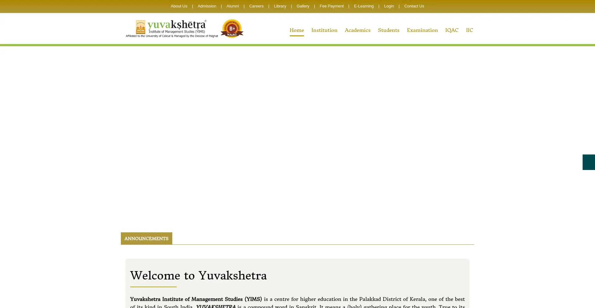 Website screenshot of Yuvakshetra.org