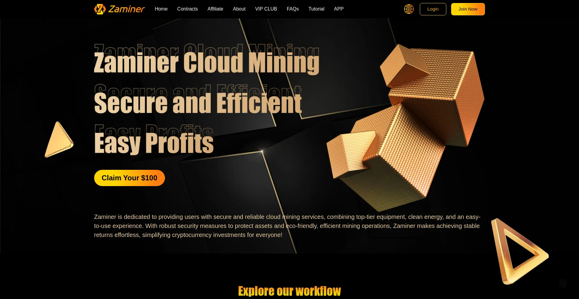 Website screenshot of Zaminer.org