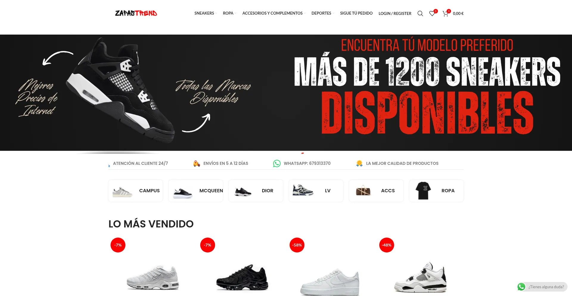 Website screenshot of Zapasstrend.com