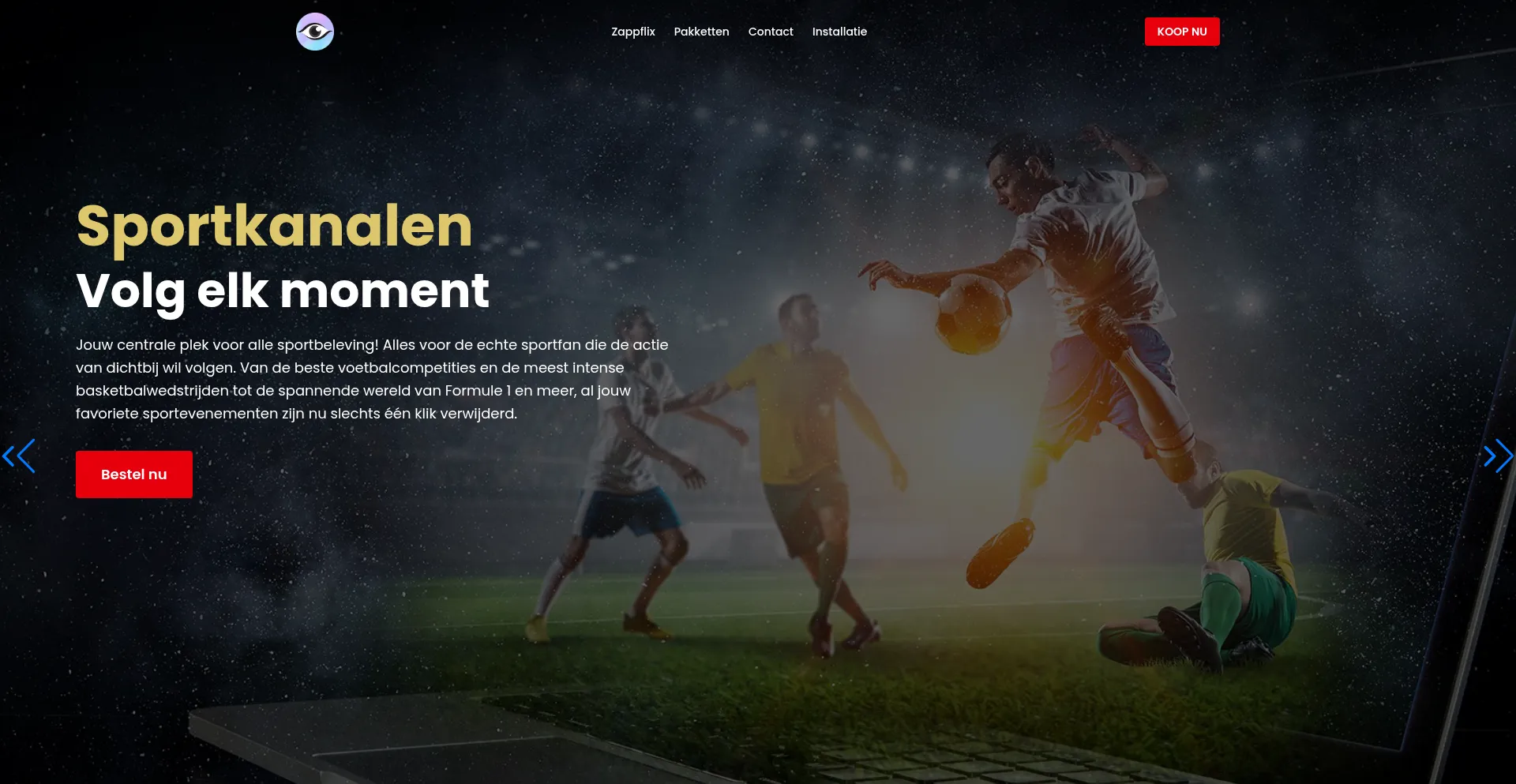 Website screenshot of Zappflix.nl
