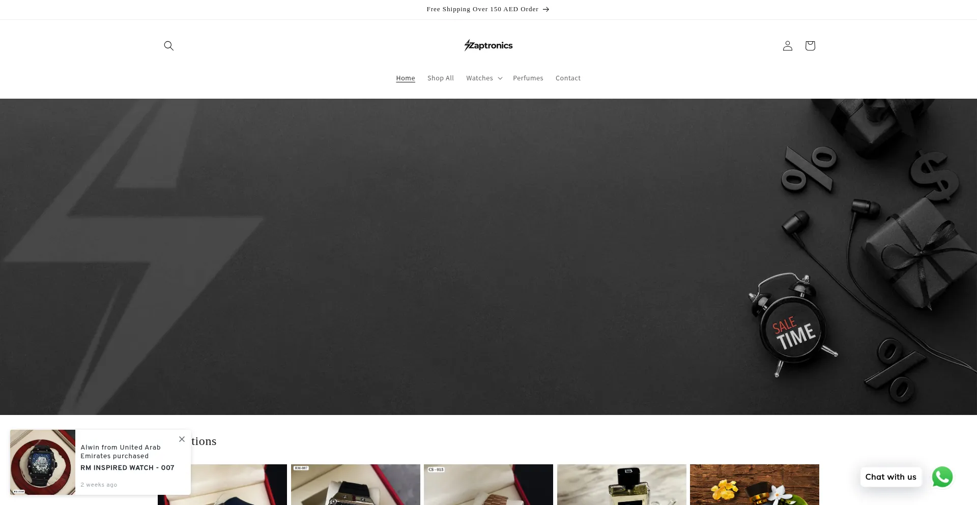 Website screenshot of Zaptronics.ae