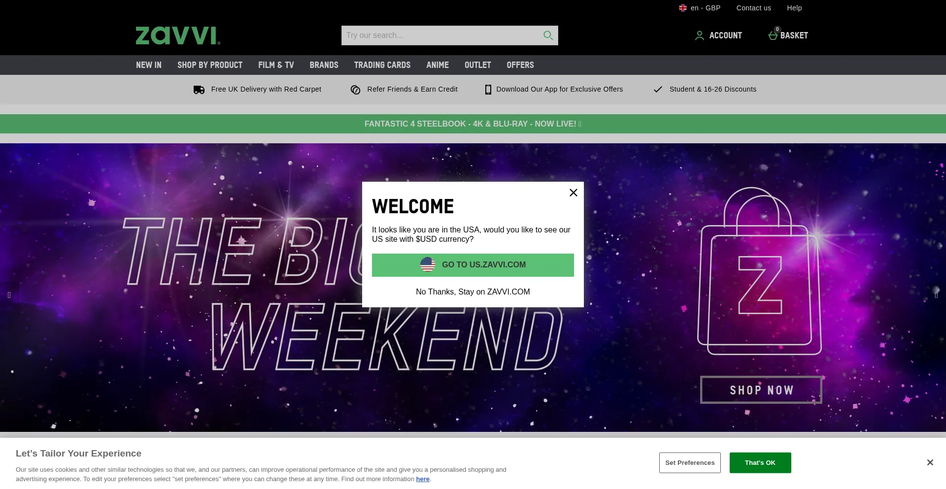 Zavvi.com Screenshot