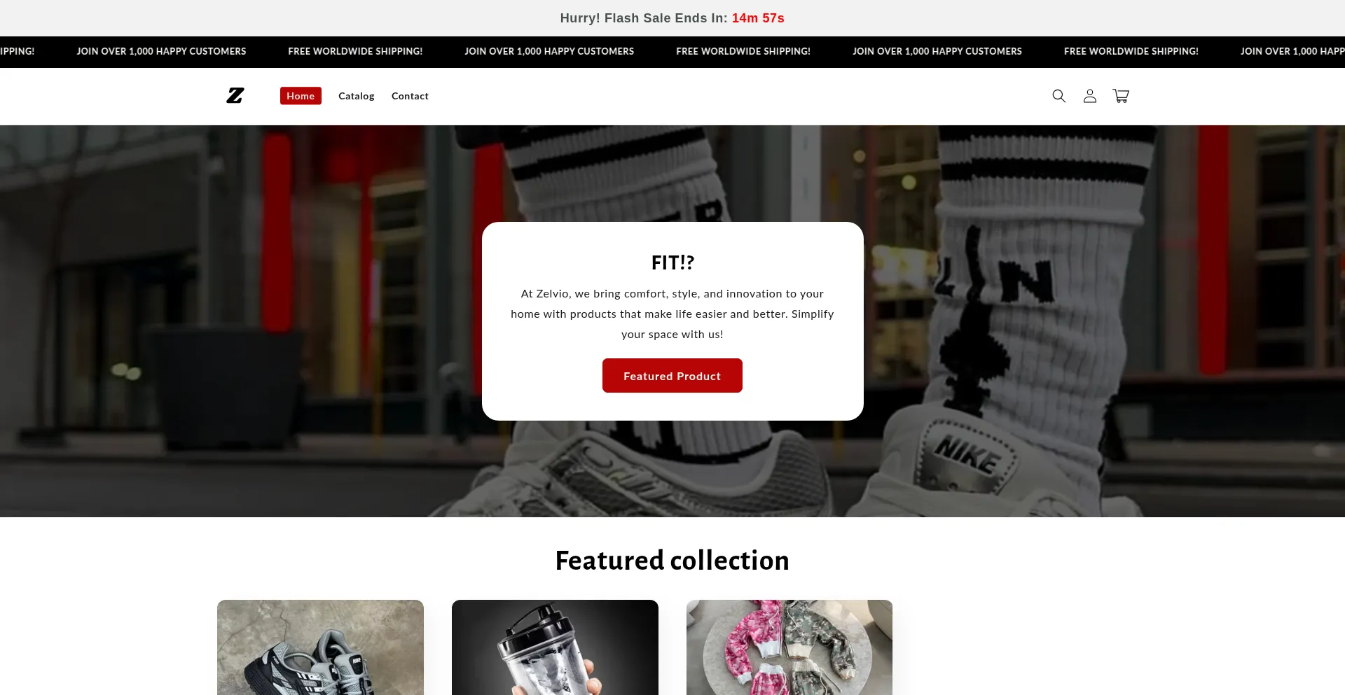 Website screenshot of Zelviosports.shop