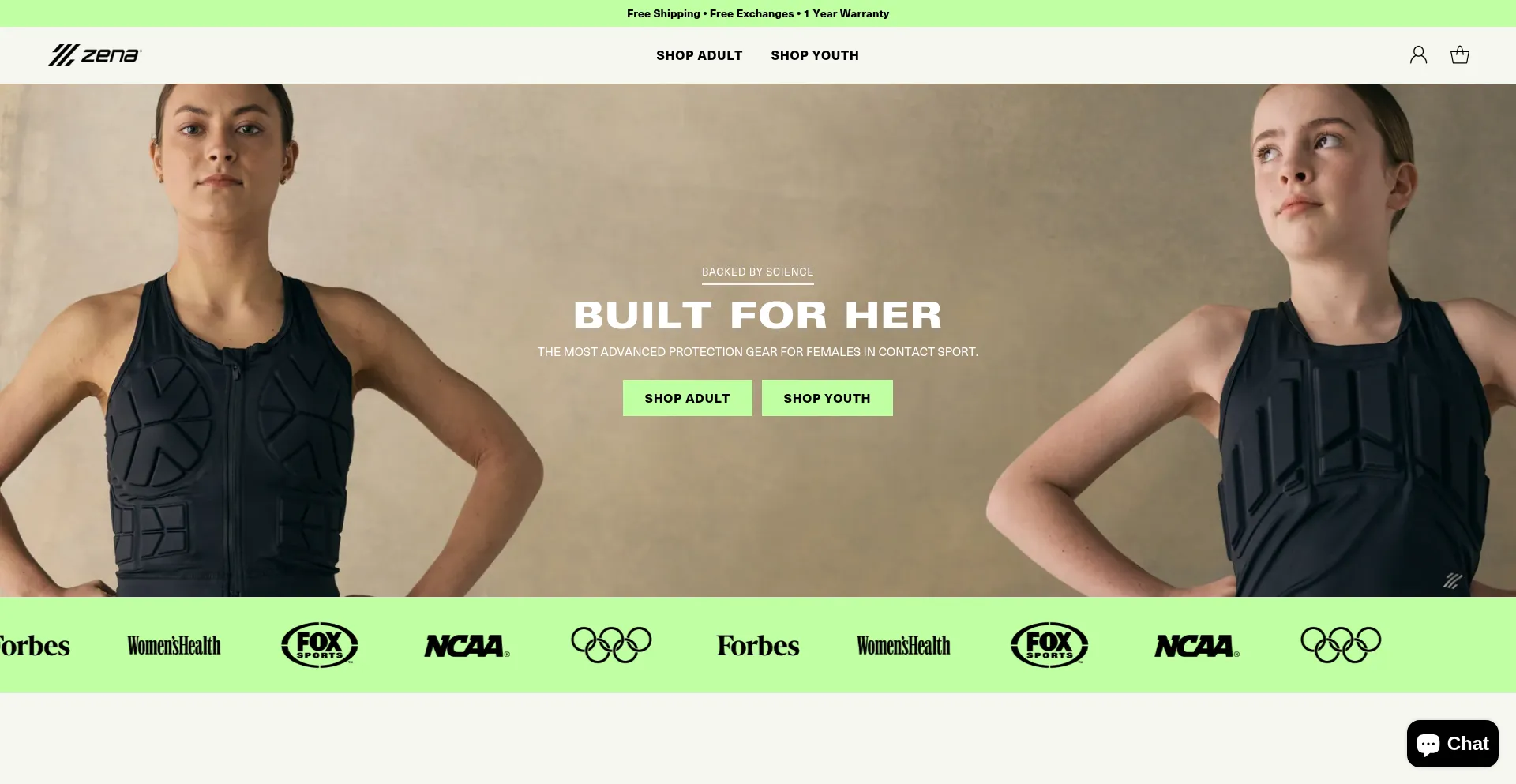 Website screenshot of Zenasport.com