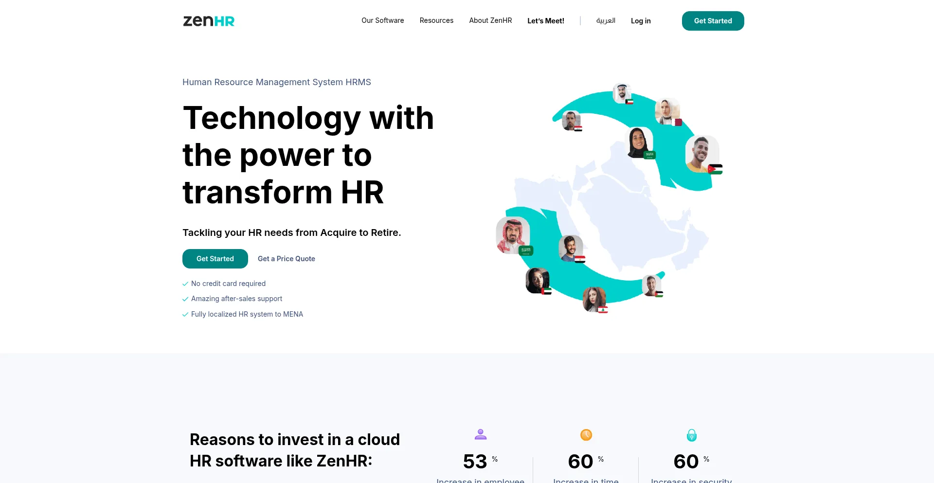 Website screenshot of Zenhr.com