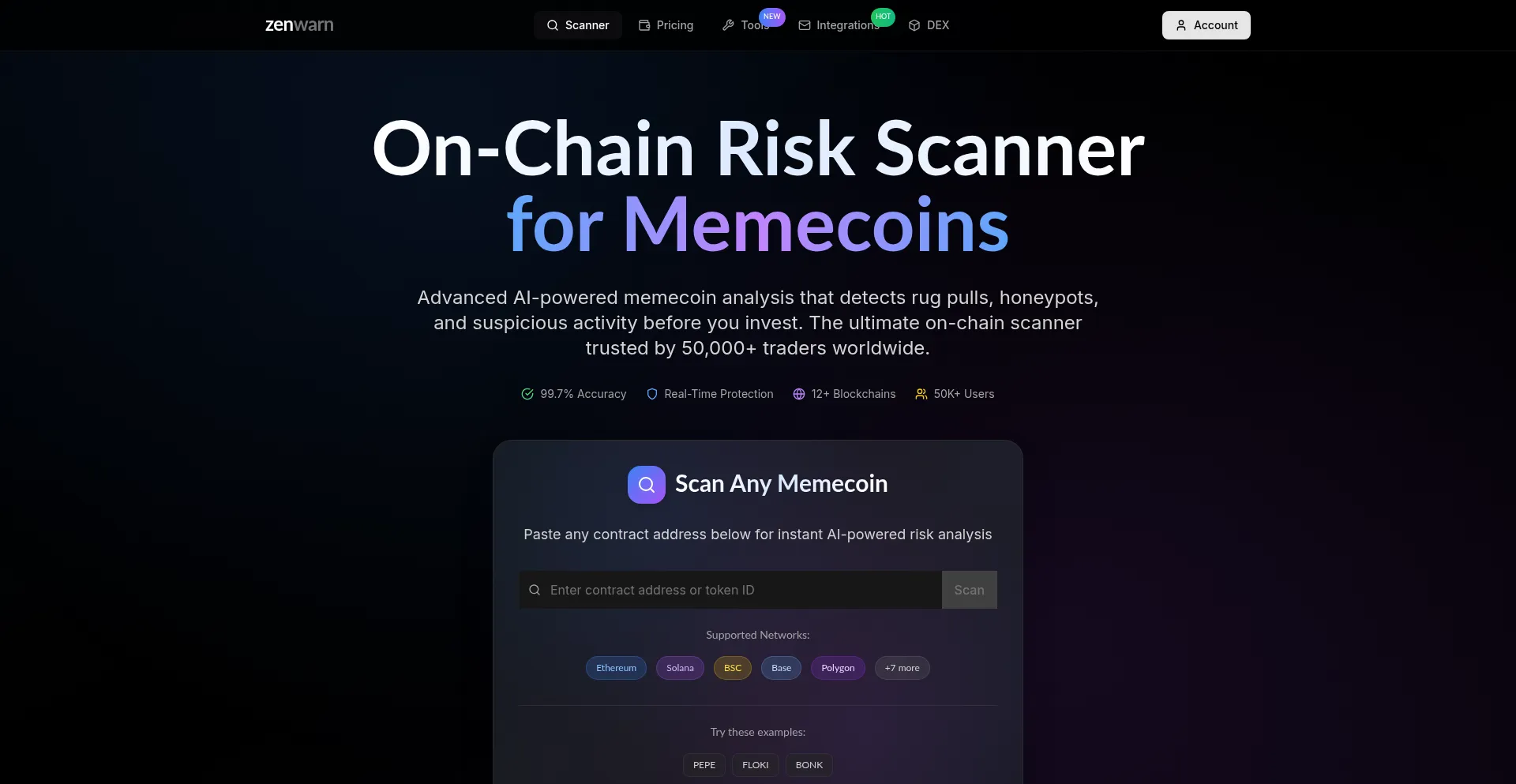 Website screenshot of Zenwarn.com