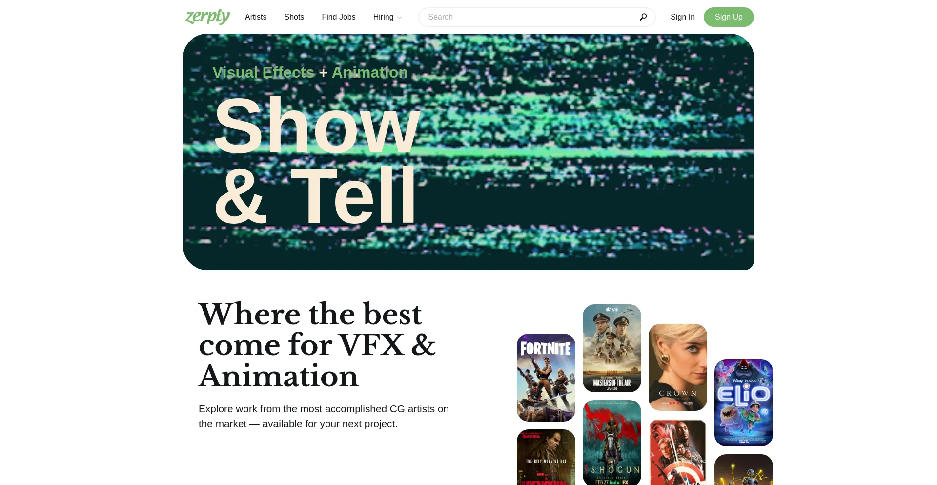Website screenshot of Zerply.com