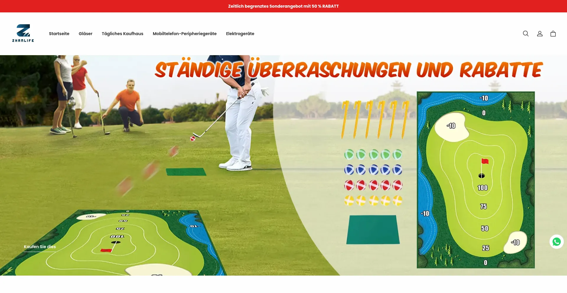 Website screenshot of Zhanlife.com