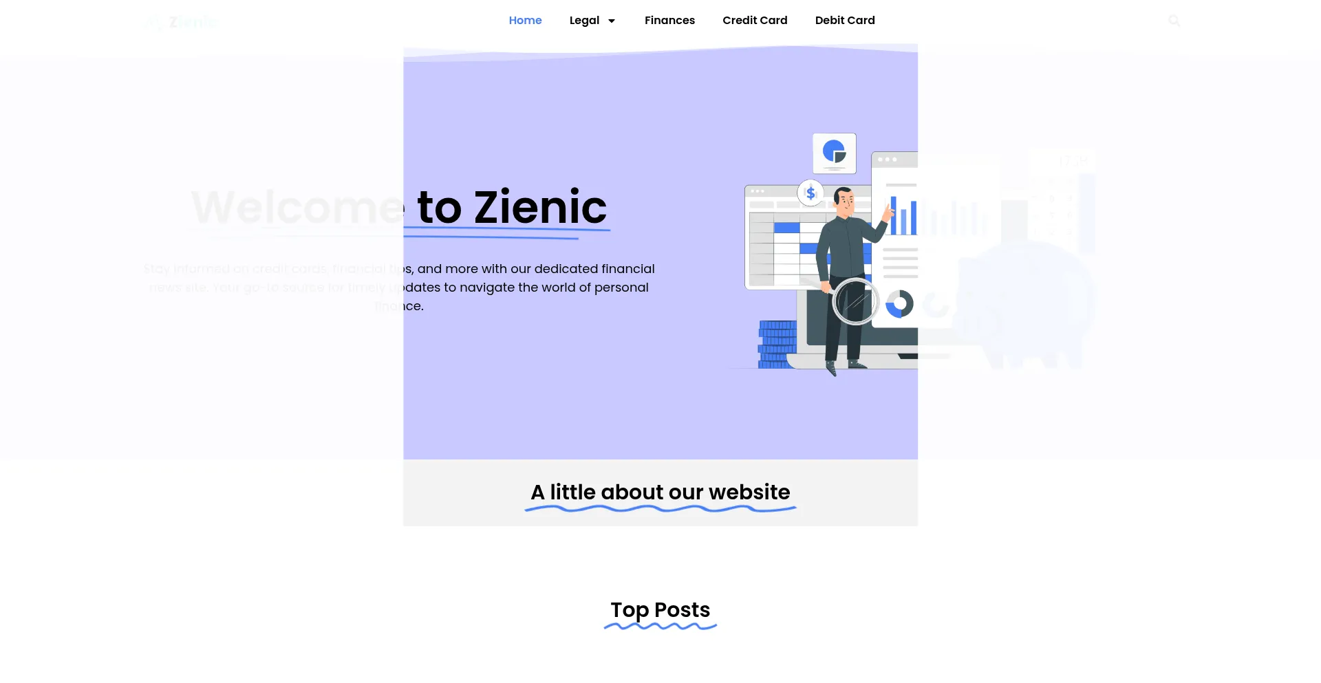 Website screenshot of Zienic.com