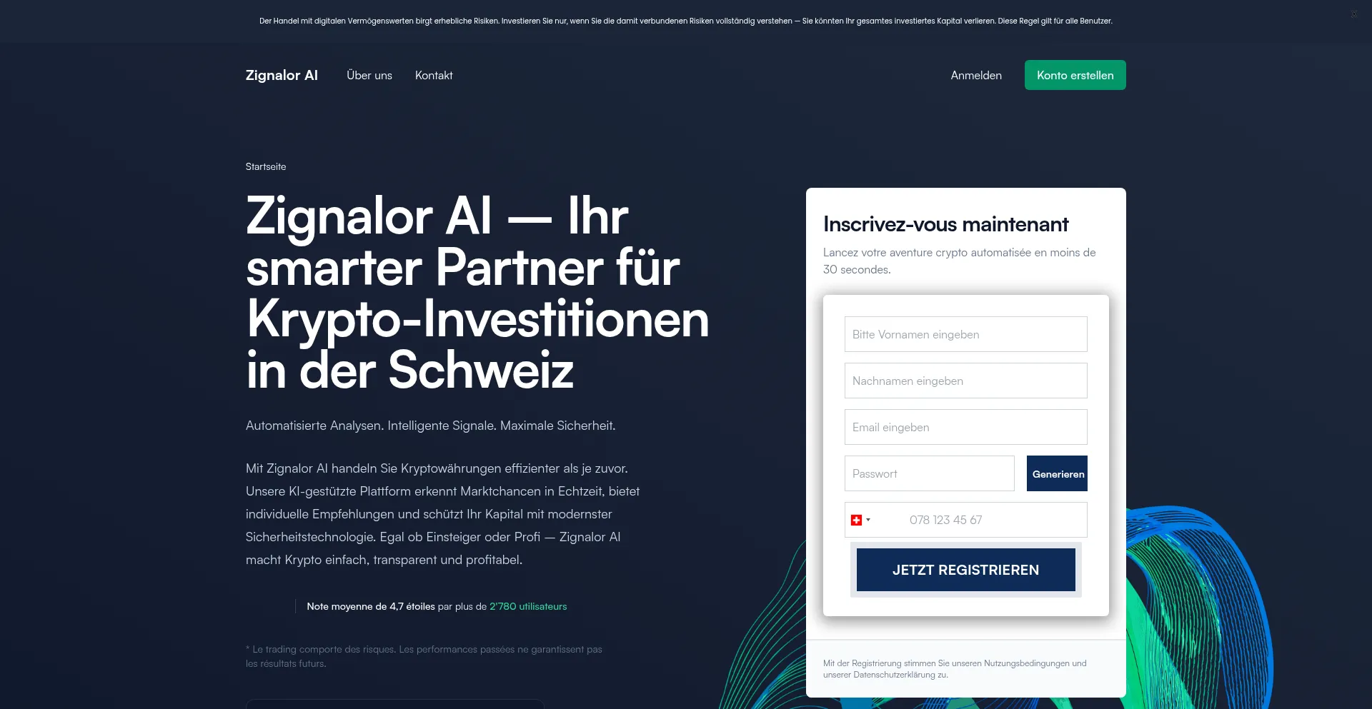 Website screenshot of Zignalor.com