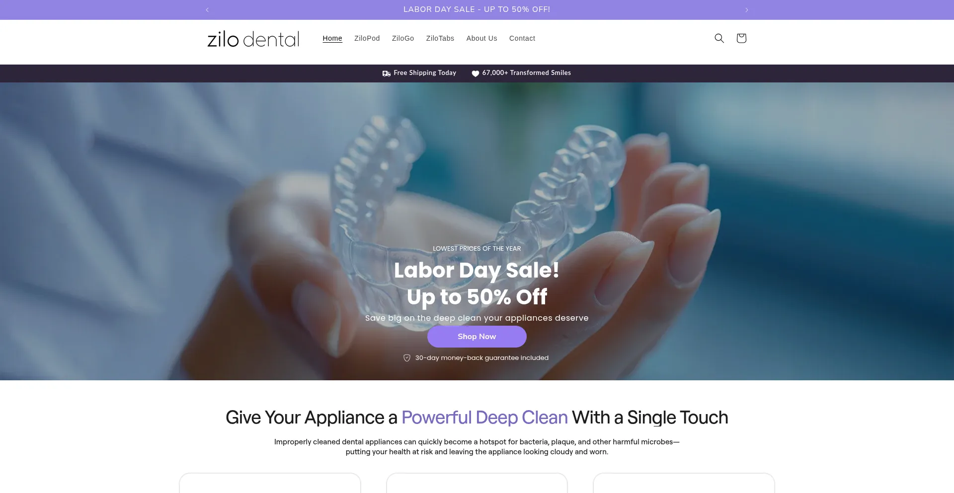 Website screenshot of Zilodental.com