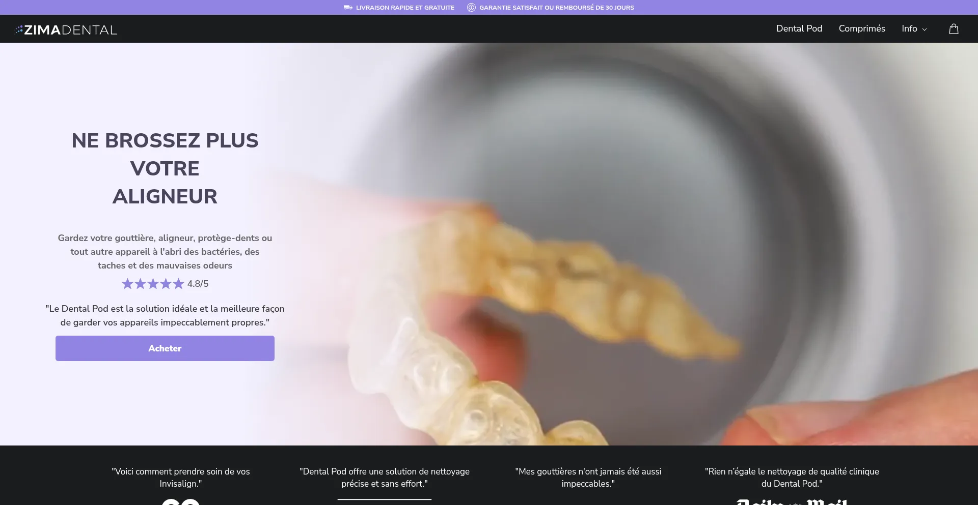 Zimadental.fr Screenshot