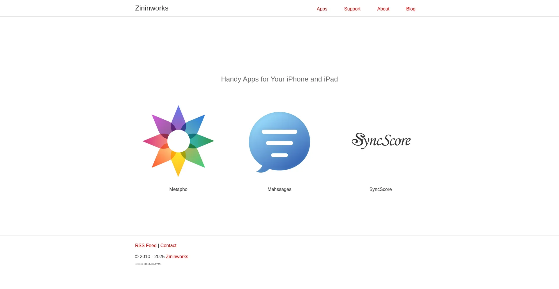 Website screenshot of Zininworks.com