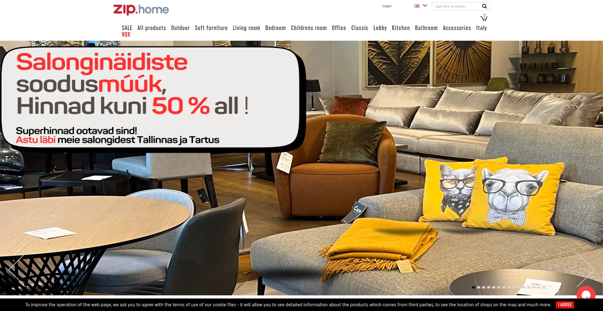 Website screenshot of Ziphome.ee