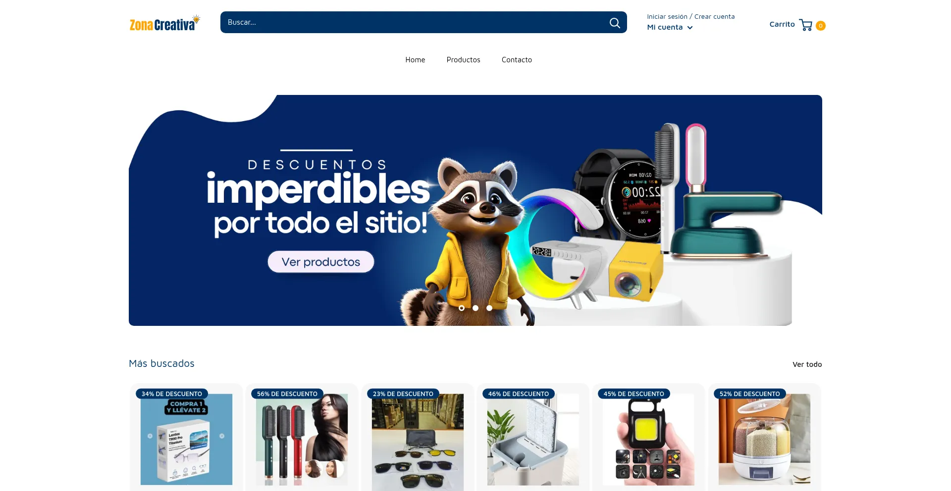 Website screenshot of Zonacreativa.co