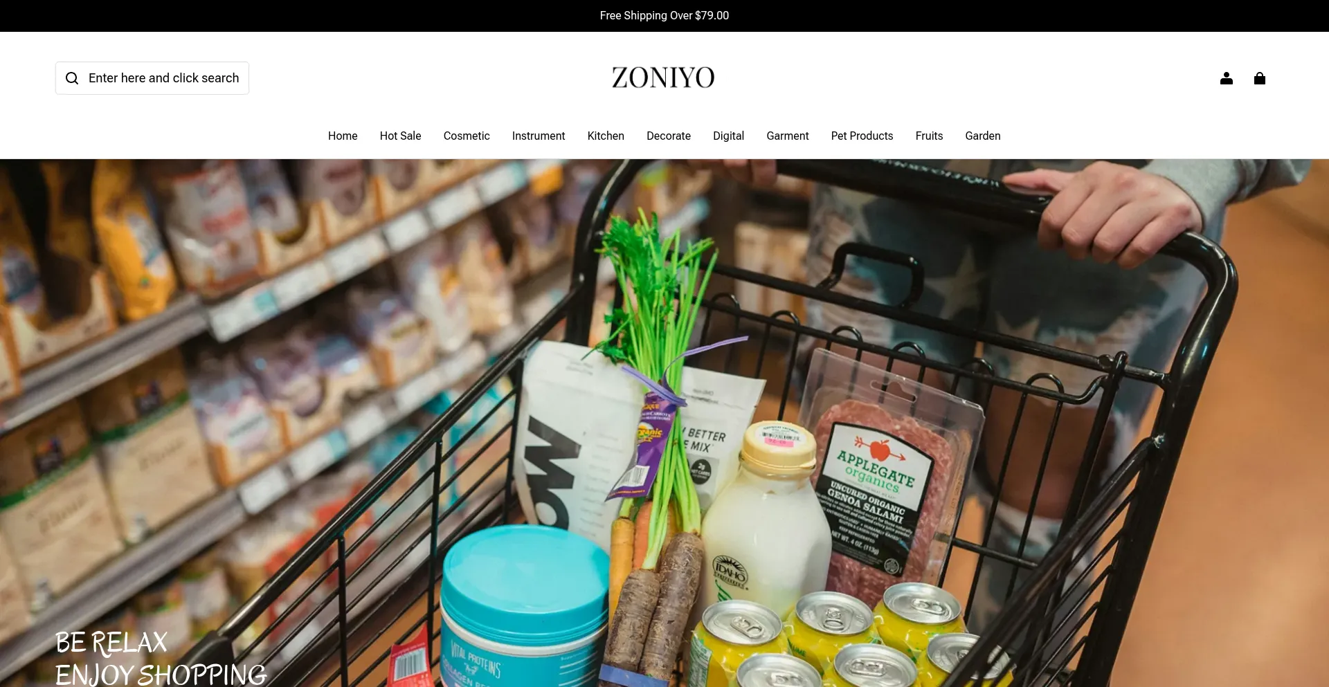 Website screenshot of Zoniyo.com