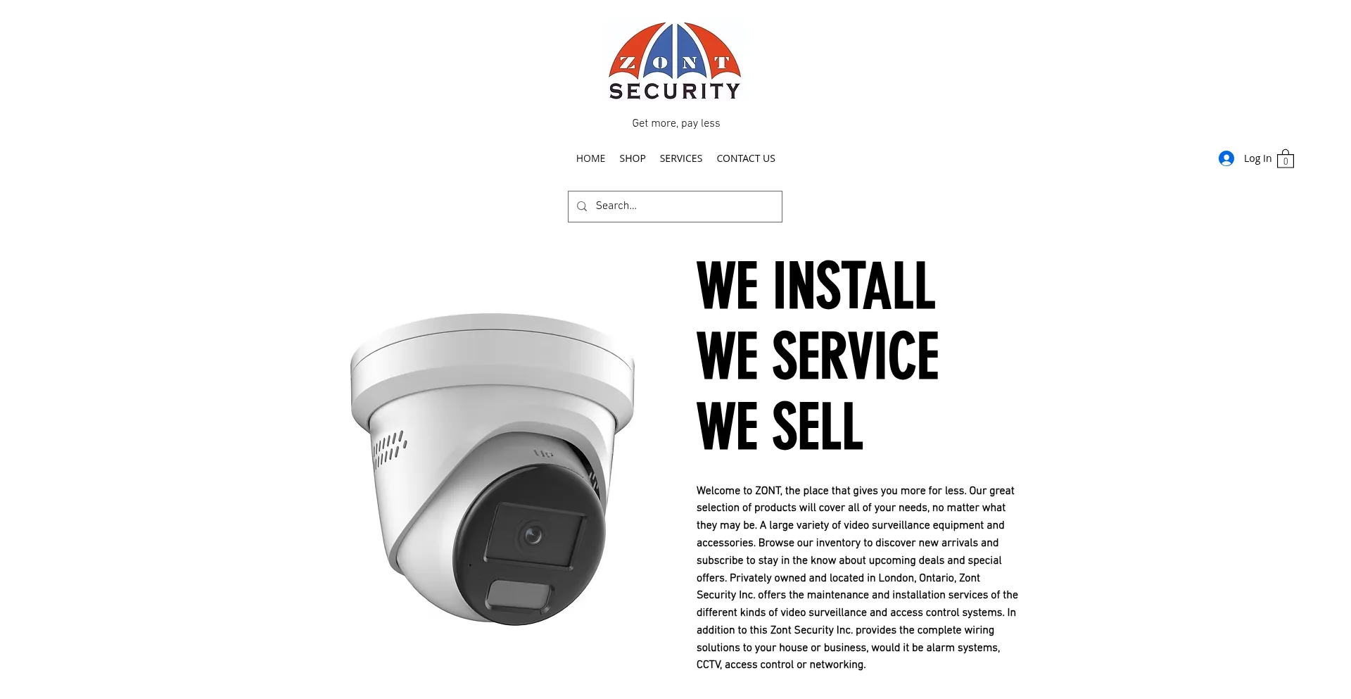 Website screenshot of Zont.ca