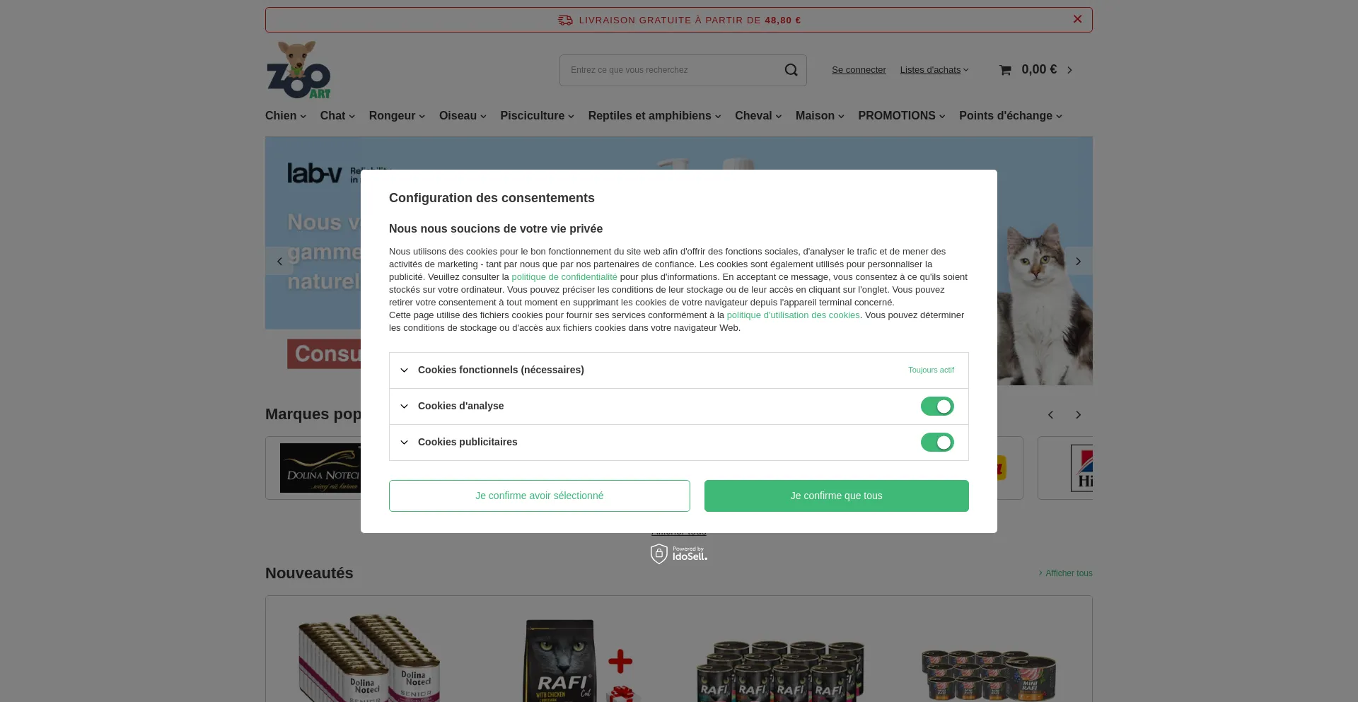 Website screenshot of Zooart.fr