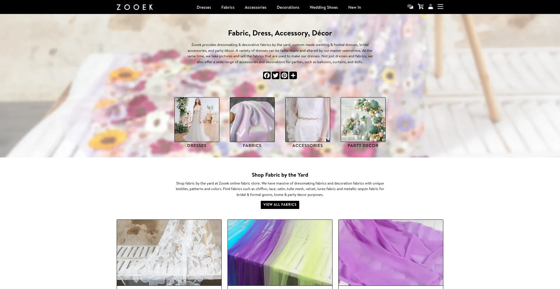 Website screenshot of Zooek.com