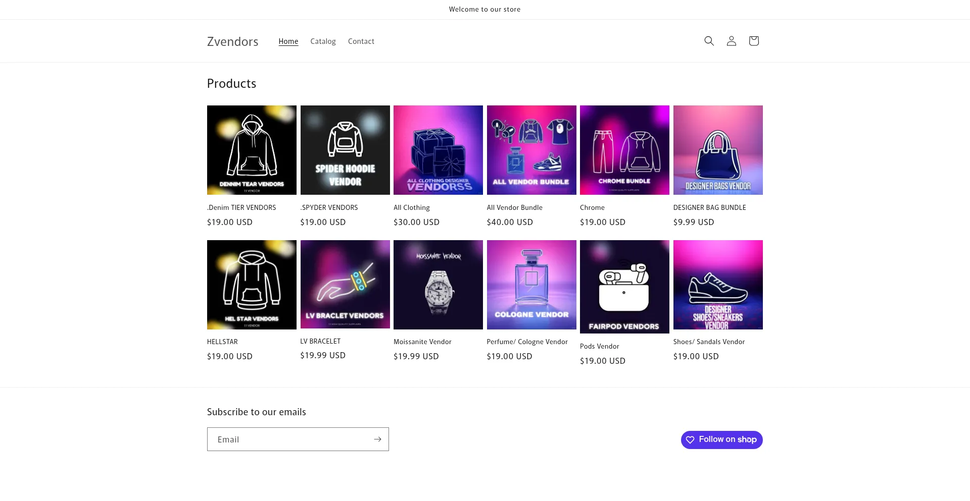 Zvendors.shop Screenshot