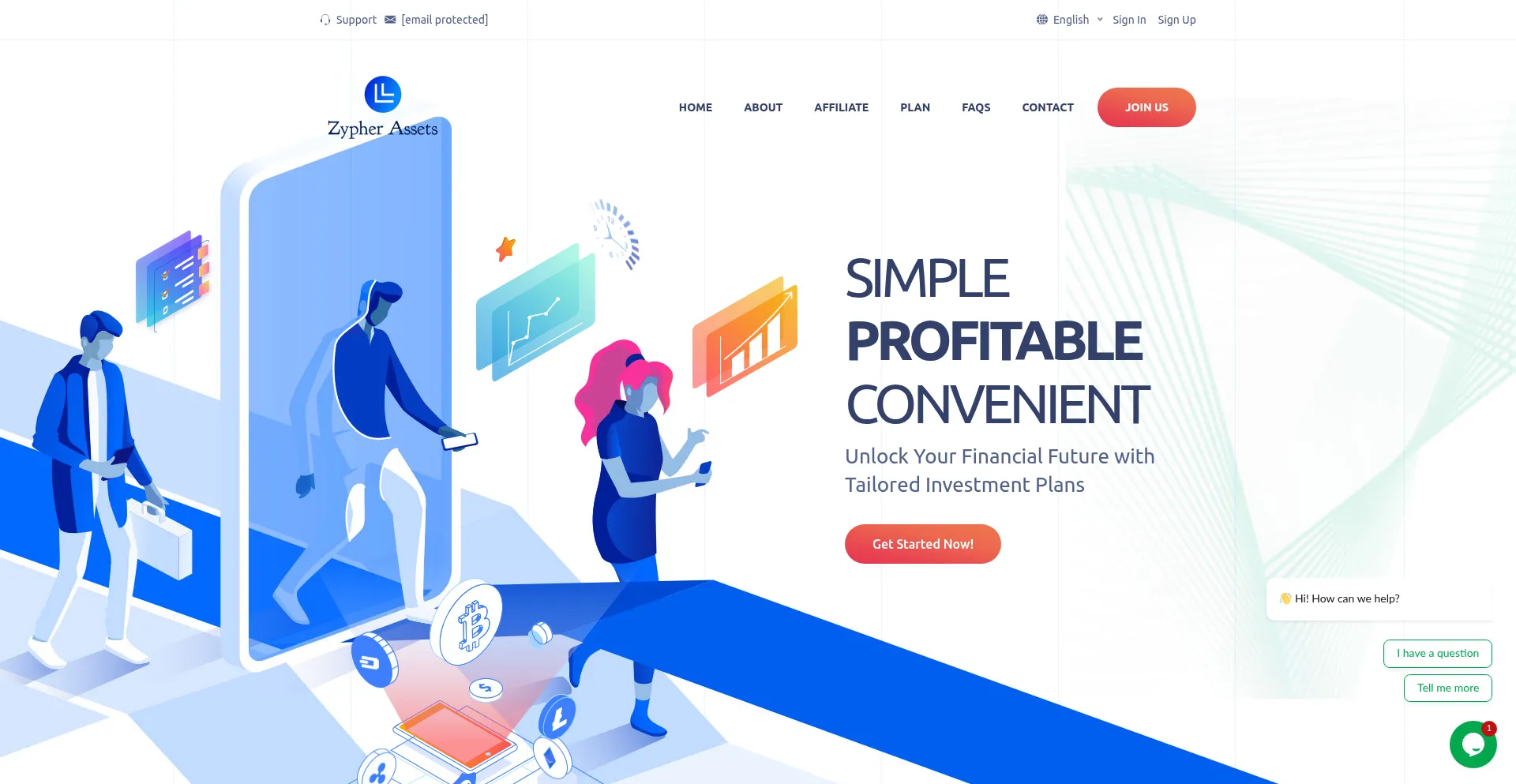 Website screenshot of Zypherassets.com